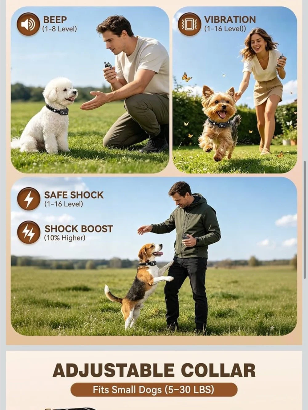 Black Dog Training Collar with Remote - Safe & Gentle Small Dog Trainer new